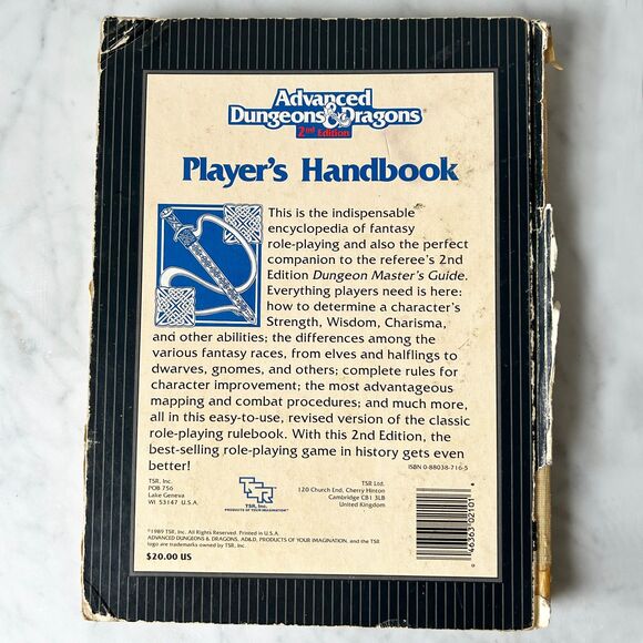 Advanced Dungeons & Dragons Player's Handbook AD & D 2nd Ed 2101 TSR - Picture 6 of 9